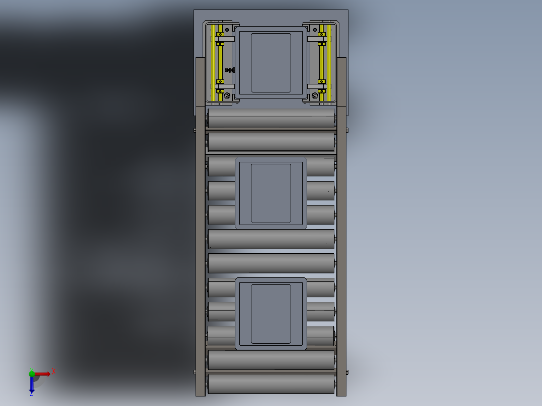 尿垫计数堆垛装置俯视图