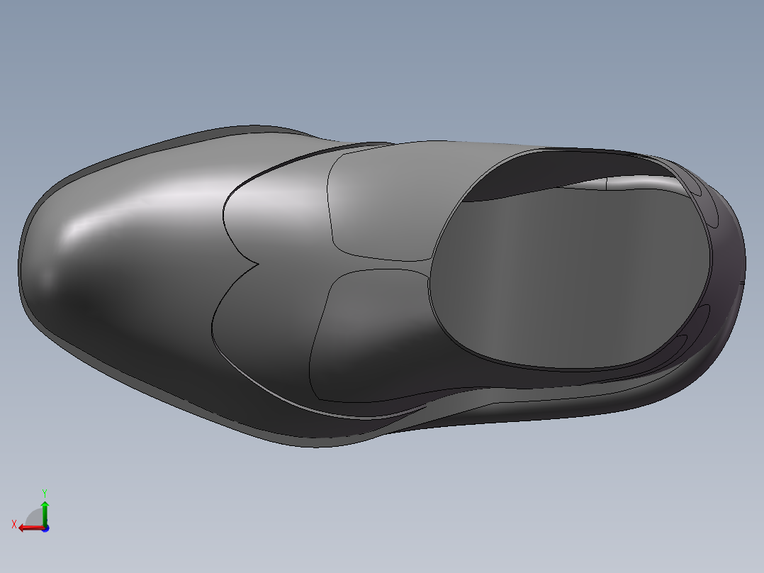 轮滑鞋装配体后视图