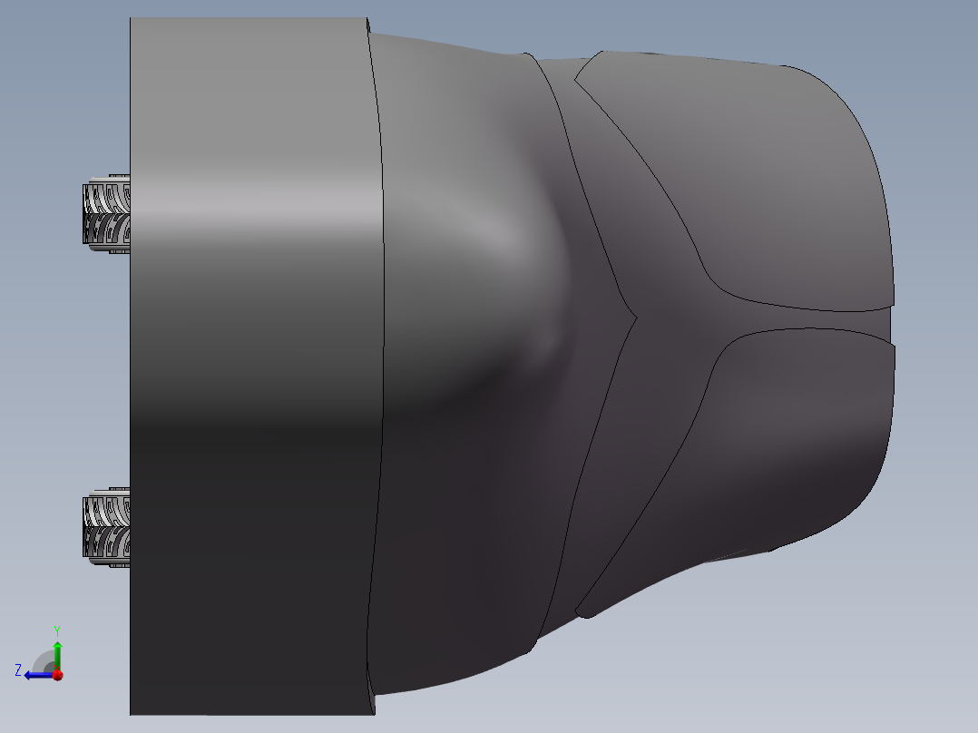 轮滑鞋装配体右视图