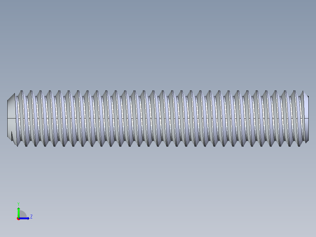 UNC 平头紧定螺钉-UNC SET SCREW 0.375 x2.000.STEP左视图
