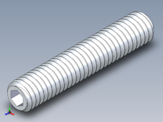 UNC 平头紧定螺钉-UNC SET SCREW 0.375 x2.000.STEP正等轴测缩略图