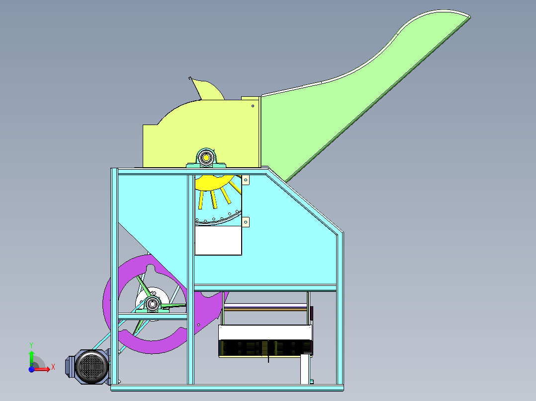 全喂入式花生摘果机的设计前视图