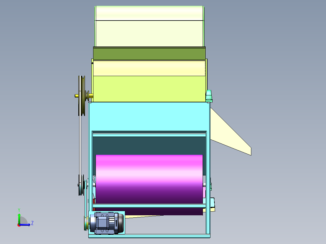 全喂入式花生摘果机的设计左视图