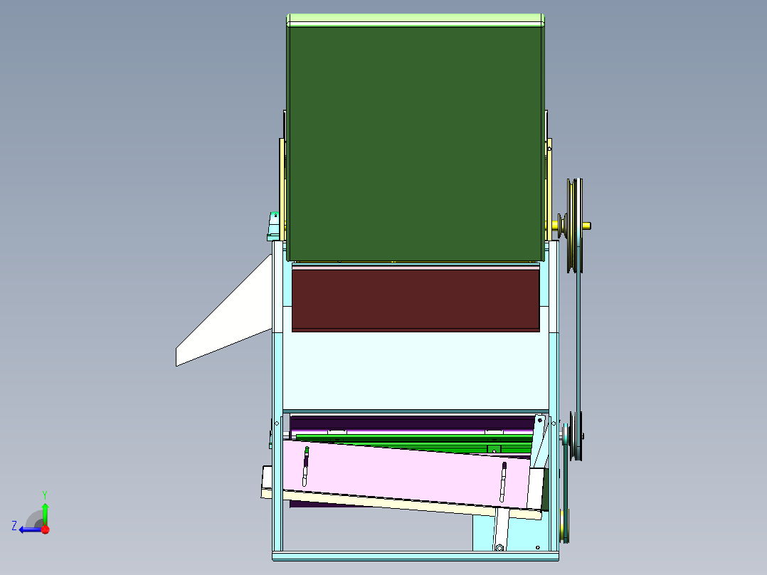 全喂入式花生摘果机的设计右视图