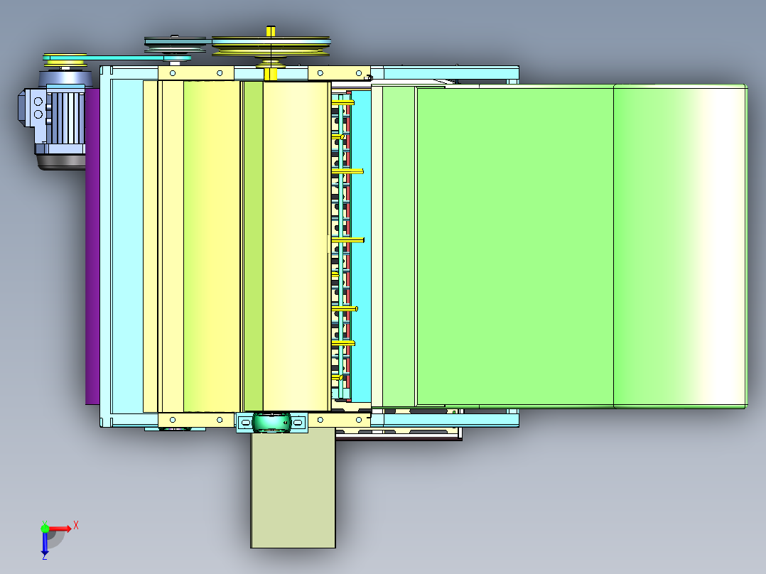 全喂入式花生摘果机的设计俯视图