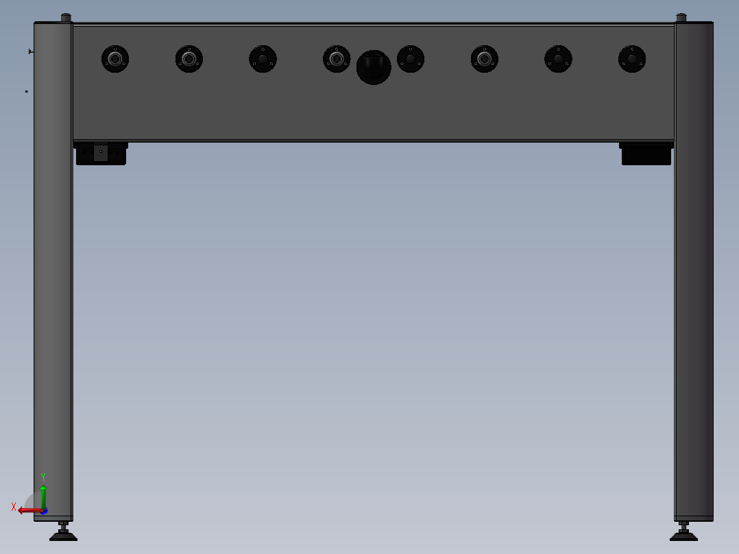 桌式足球后视图