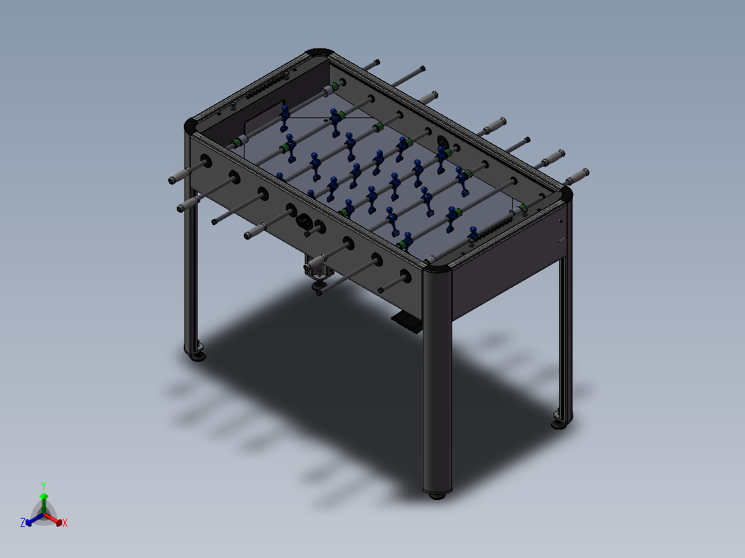 桌式足球正等轴测图