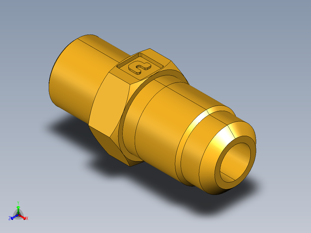 扩口式工业通用硬管接头Flare To Solder 43F-4-4主视图