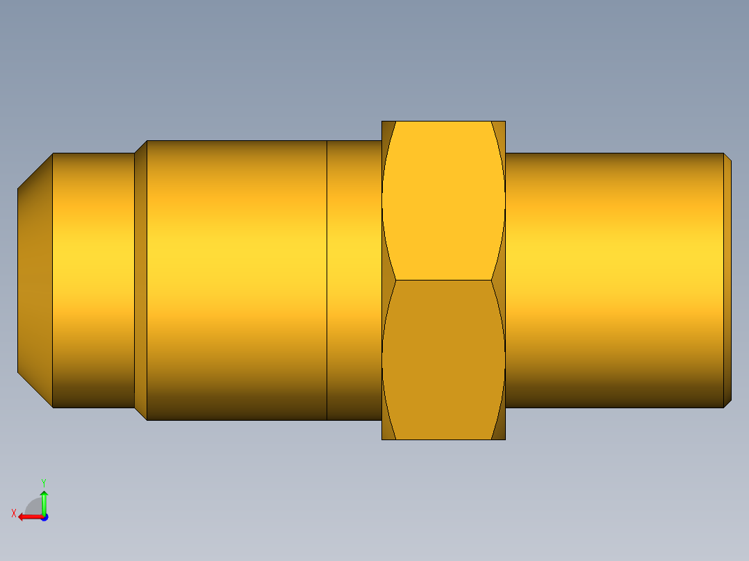 扩口式工业通用硬管接头Flare To Solder 43F-4-4后视图
