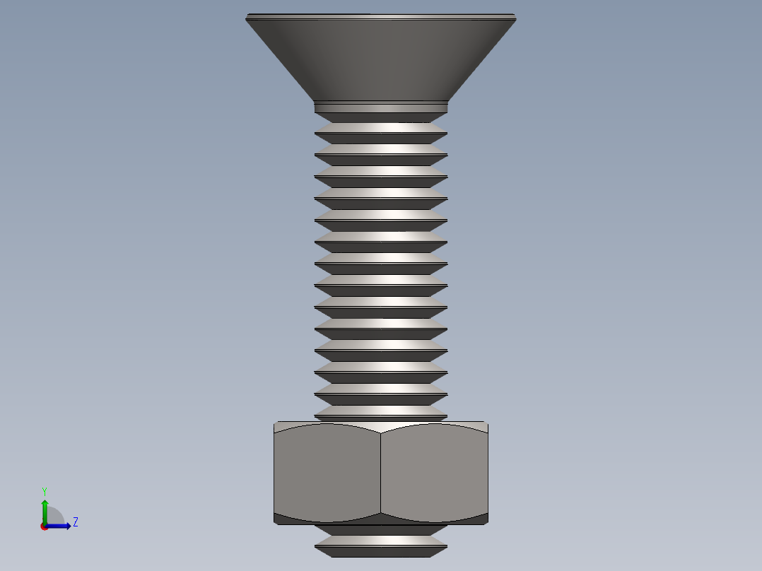 紧固件-M5 Stainless Flathead左视图