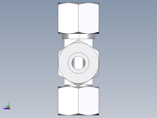 卡套式工业通用硬管接头EO_Swivel_nut_run_tee_EL14ZS71右视缩略图
