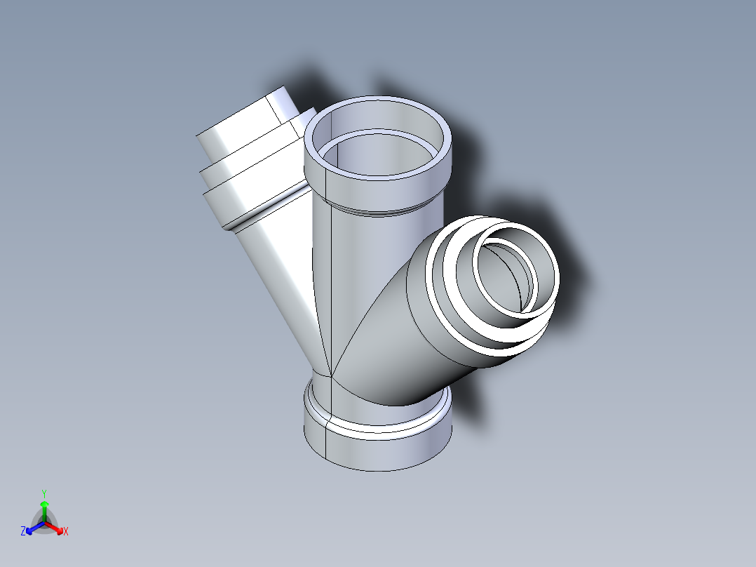 船舶管路系统S8_SeaDrainPLUS_DoubleReducingWye-SxSxSxS_37E263532_3x3x2x2in Sea Drain Plus - Double Reducing Wye - SxSxSxS主视图