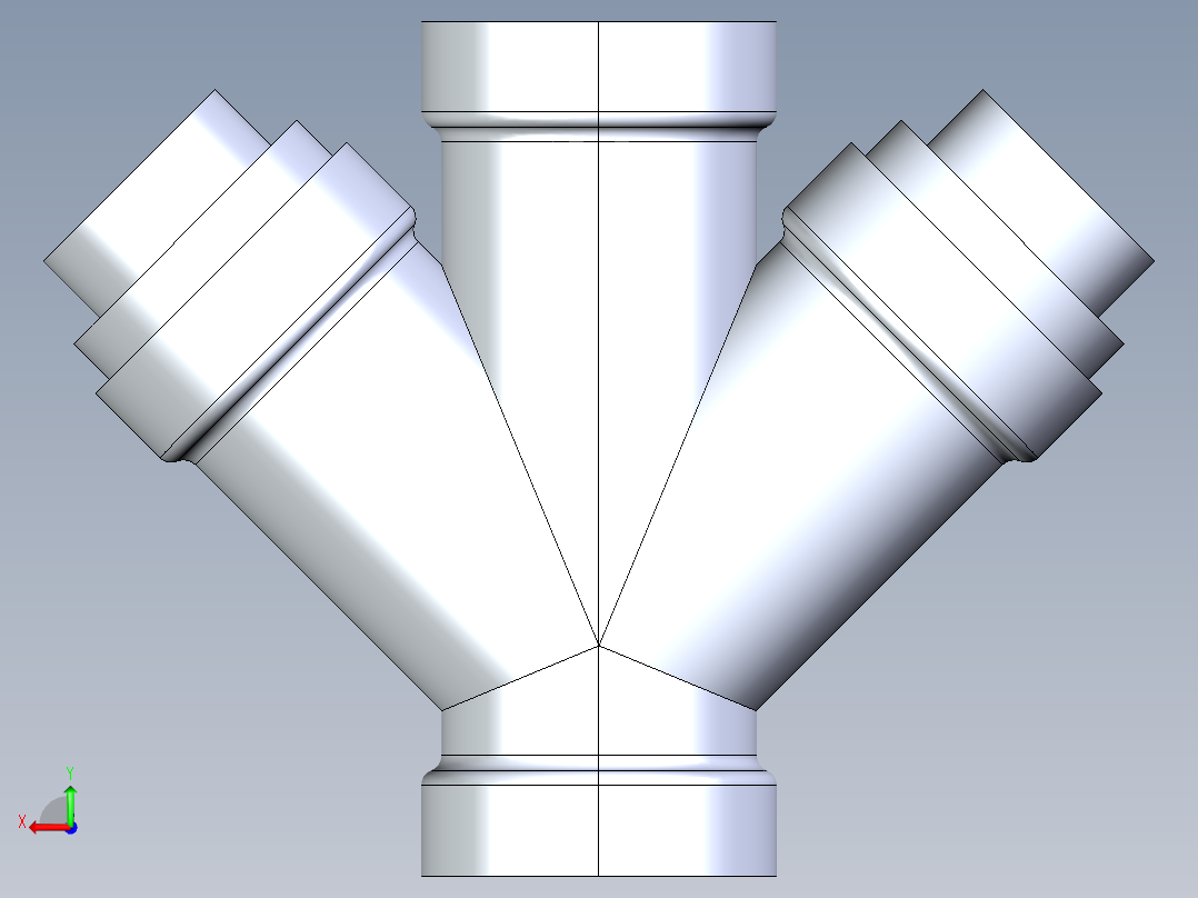 船舶管路系统S8_SeaDrainPLUS_DoubleReducingWye-SxSxSxS_37E263532_3x3x2x2in Sea Drain Plus - Double Reducing Wye - SxSxSxS后视图