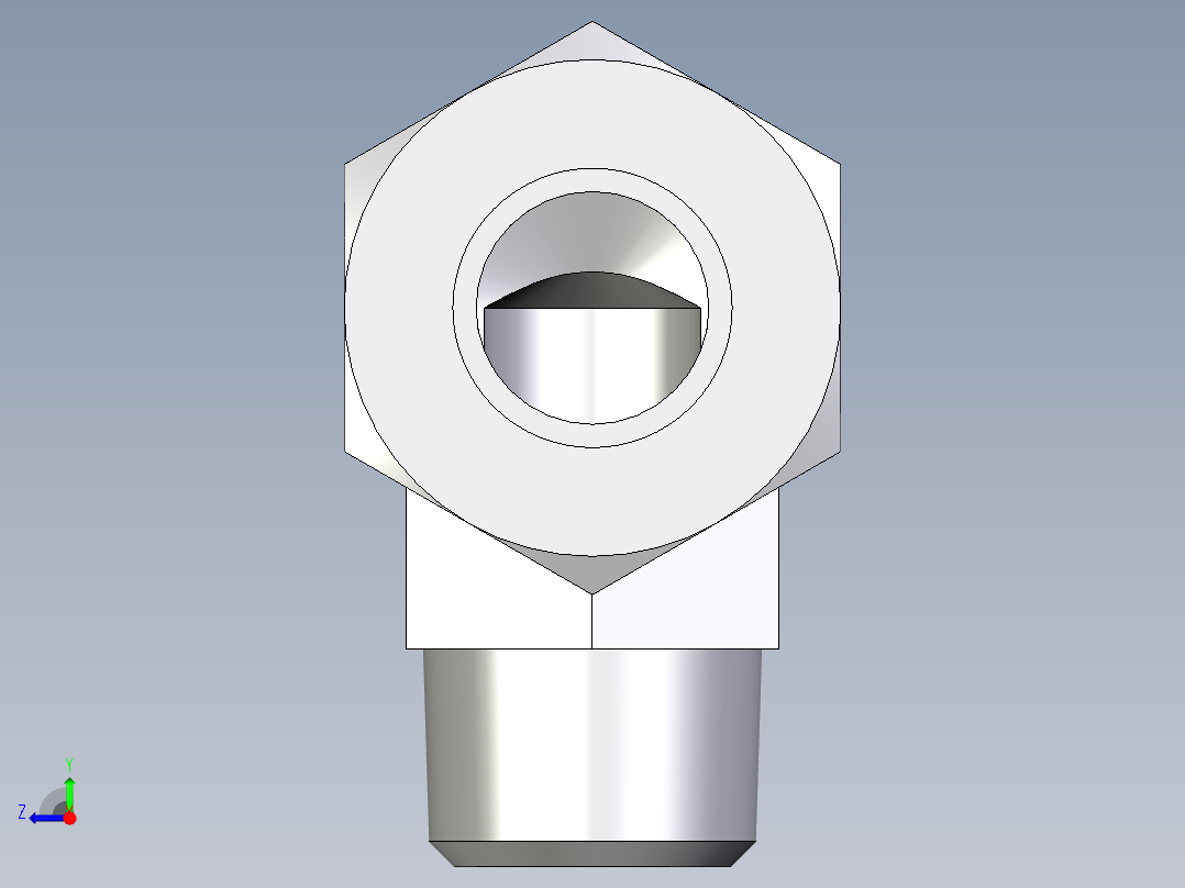 卡套式工业通用硬管接头EO_Male_stud_elbow_WE18LRCF右视图