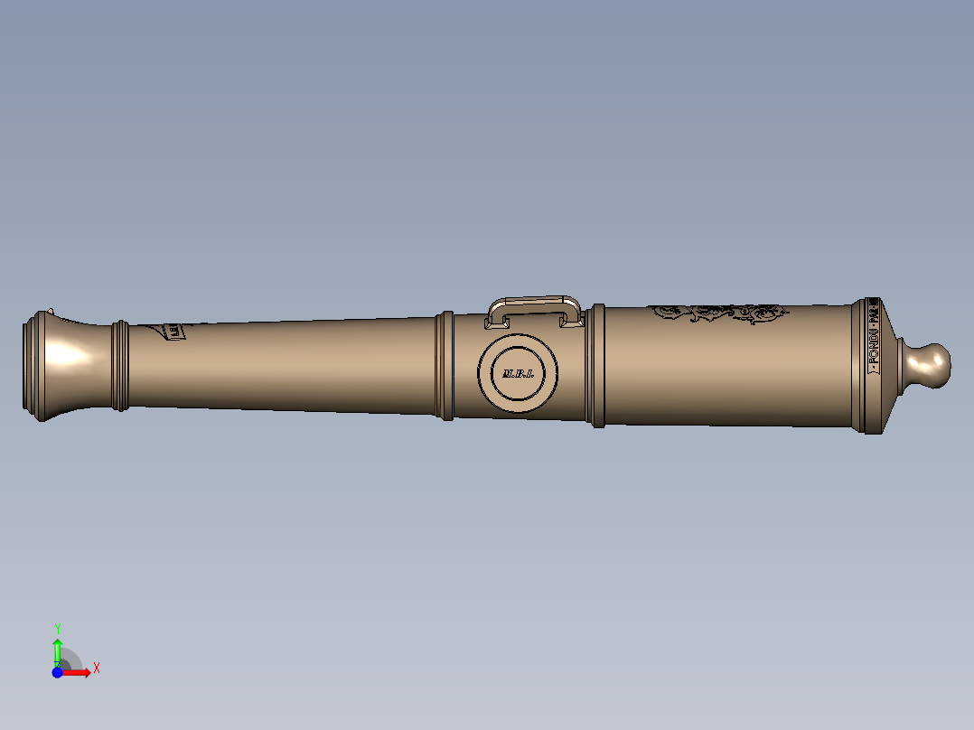 可移动大炮前视图