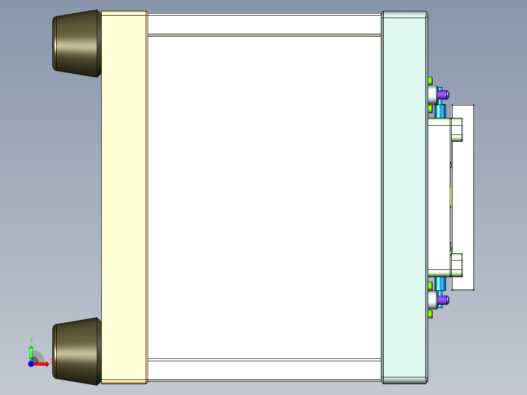 出口插头外壳侧面贴膜治具前视图