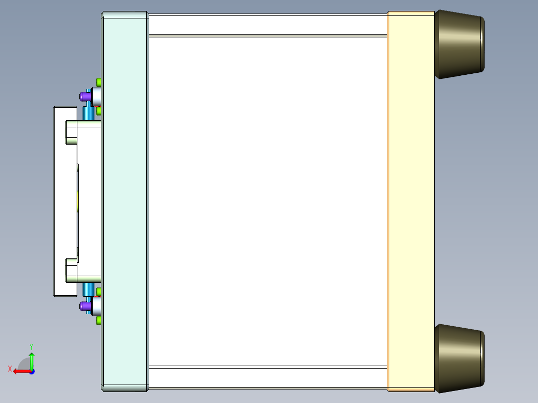 出口插头外壳侧面贴膜治具后视图