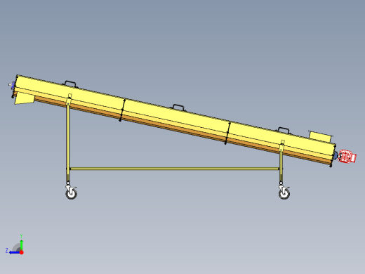 齿轮电机驱动的倾斜螺旋小麦输送器设计右视缩略图