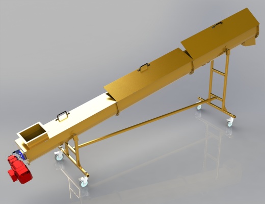 齿轮电机驱动的倾斜螺旋小麦输送器设计缩略图