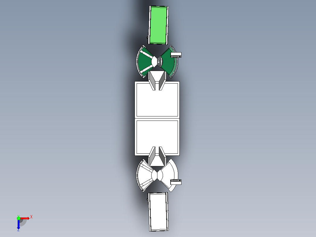 产品分流输送机俯视图