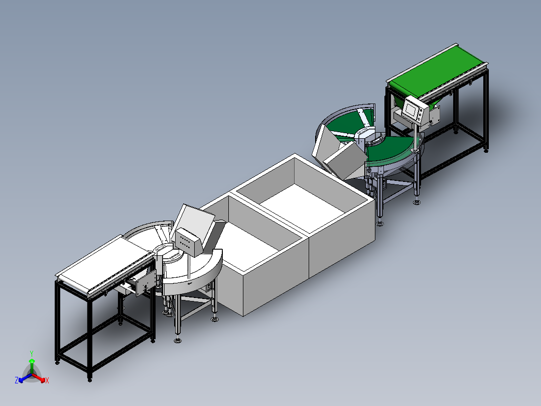 产品分流输送机正等轴测图