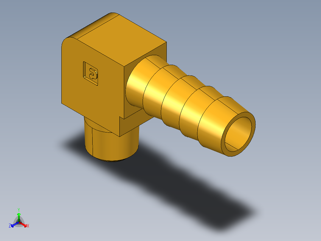 倒齿式工业管接头Hose Barb 90Deg Elbow to Male Pipe 129HB-6-2主视图