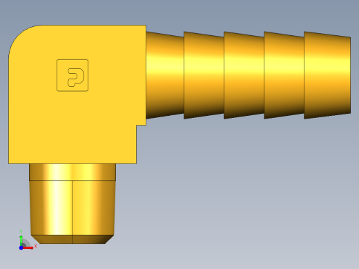 倒齿式工业管接头Hose Barb 90Deg Elbow to Male Pipe 129HB-6-2前视缩略图