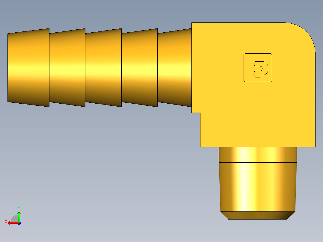 倒齿式工业管接头Hose Barb 90Deg Elbow to Male Pipe 129HB-6-2后视图