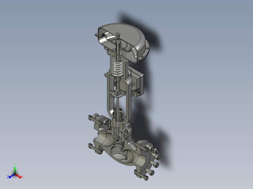 气动隔膜调节阀低温流量调节阀剖切详细结构