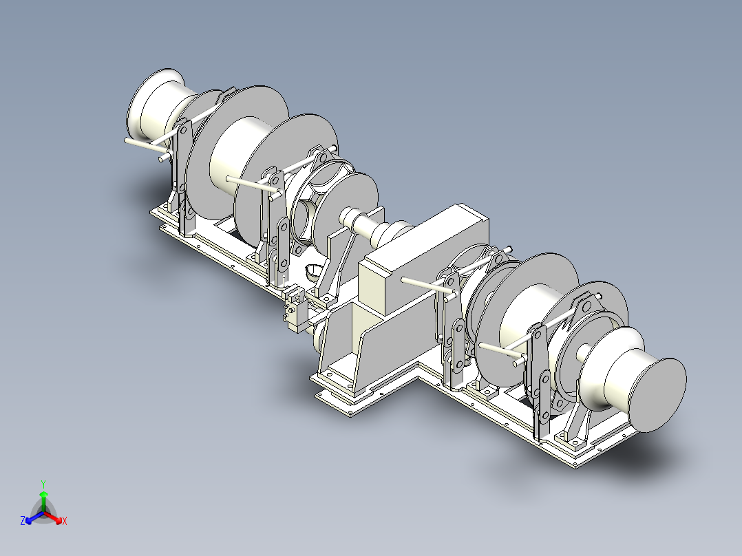 绞车 卷扬机 (36)正等轴测图