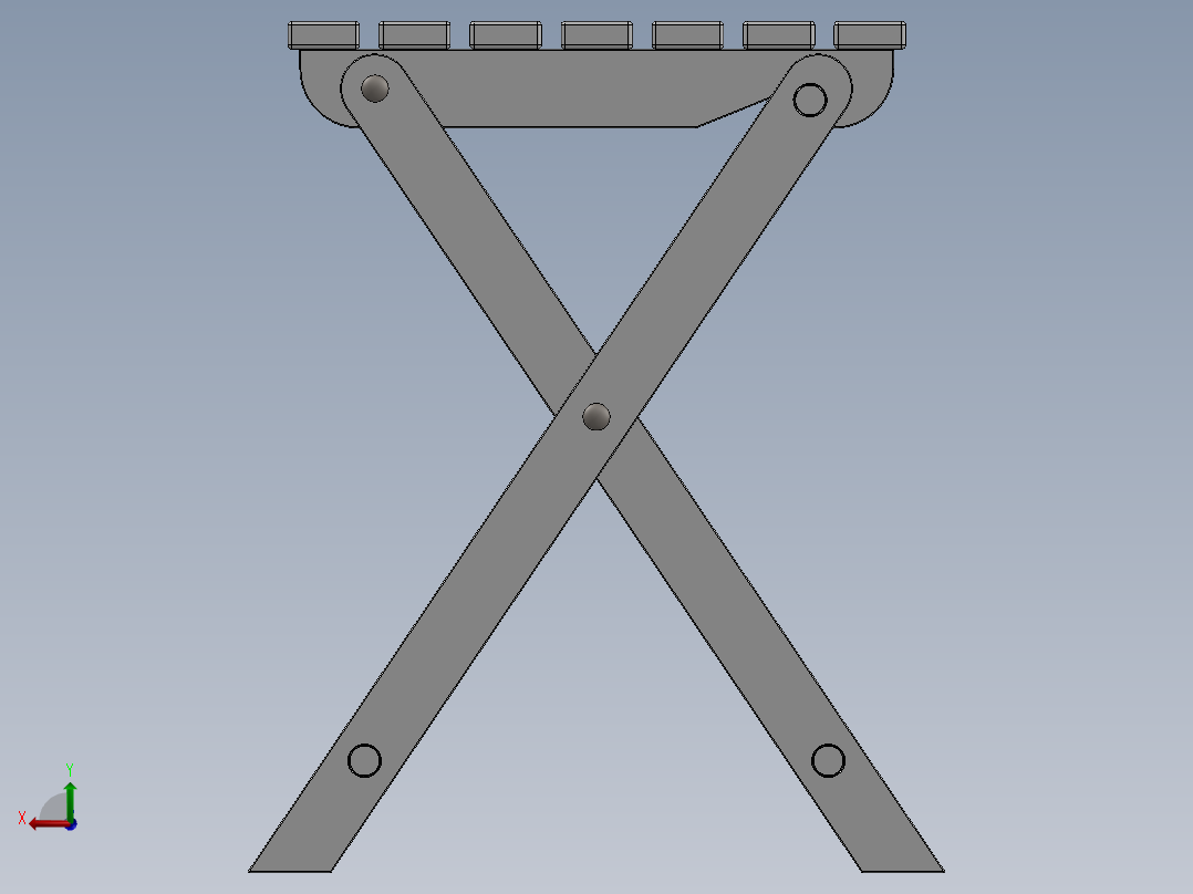 折叠桌子CAD-SolidWorks-step格式后视图