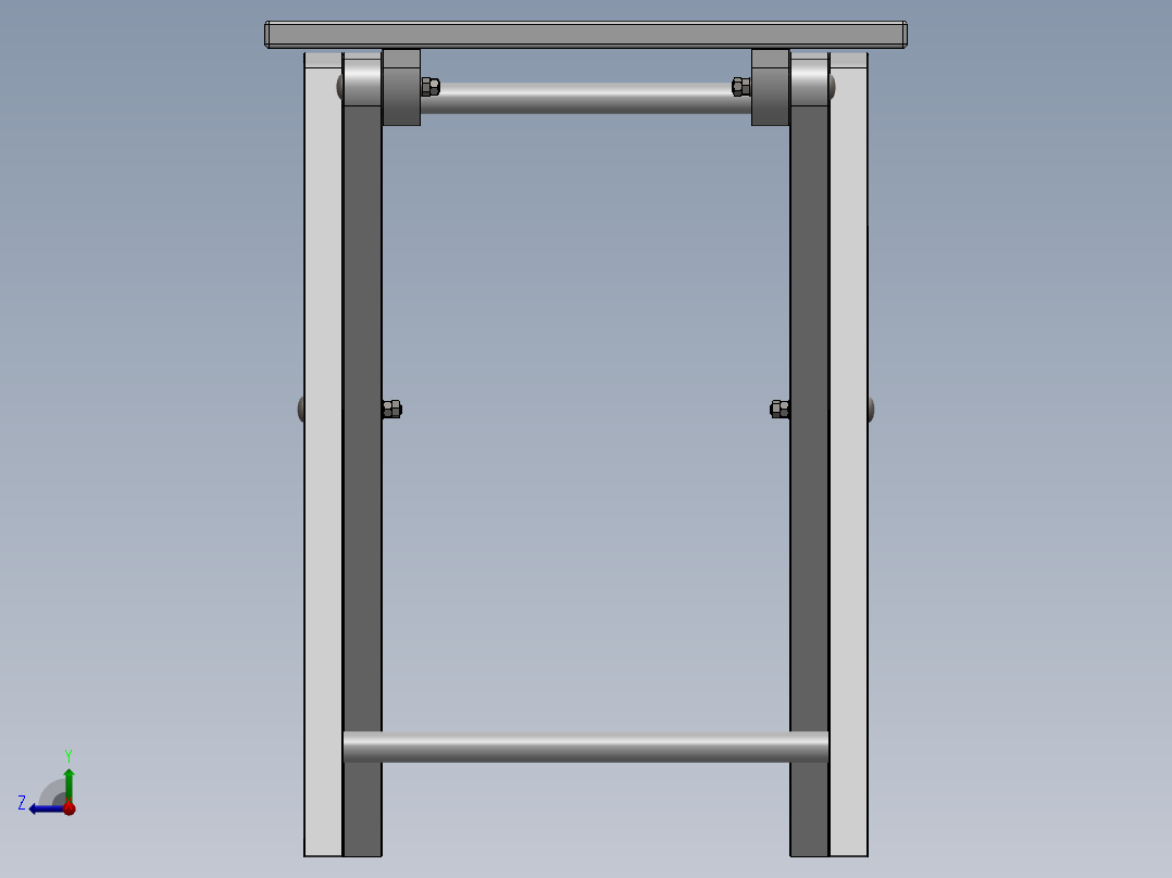 折叠桌子CAD-SolidWorks-step格式右视图