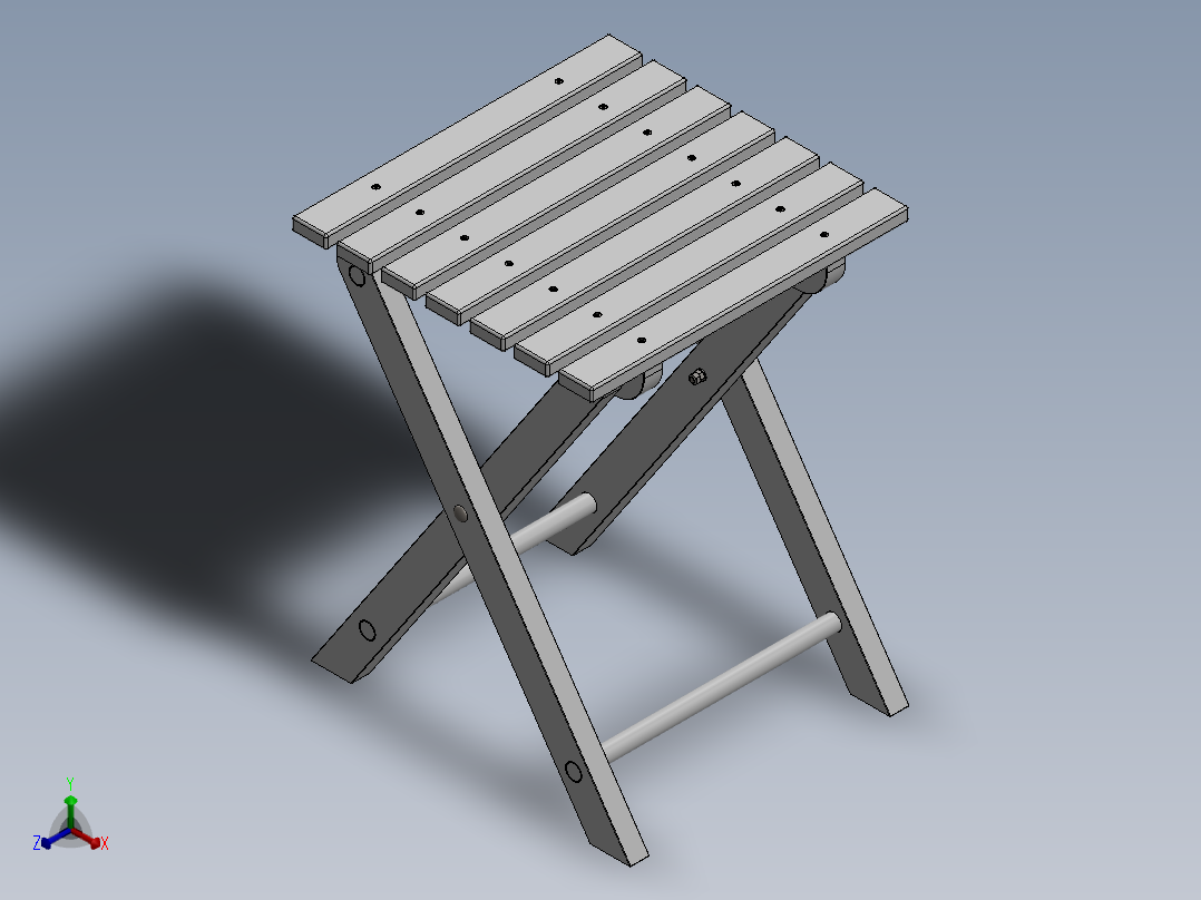 折叠桌子CAD-SolidWorks-step格式正等轴测图
