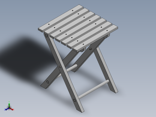 折叠桌子CAD-SolidWorks-step格式正等轴测缩略图
