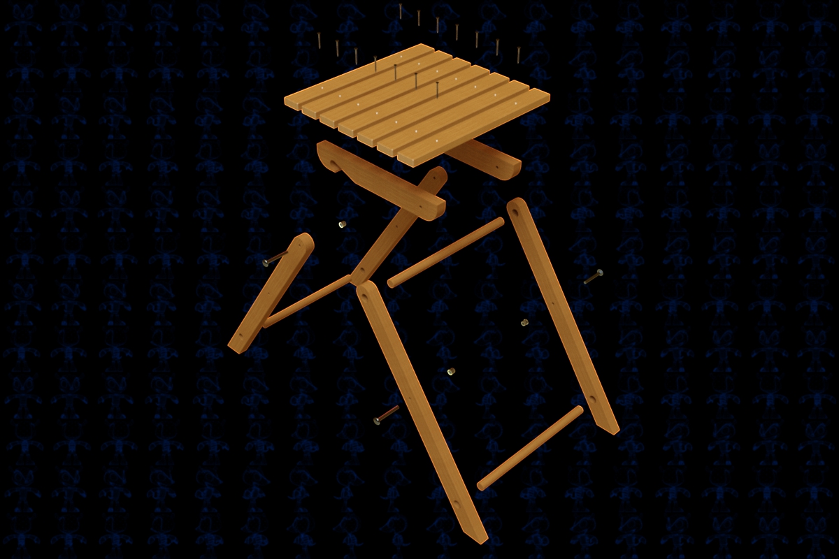 折叠桌子CAD-SolidWorks-step格式