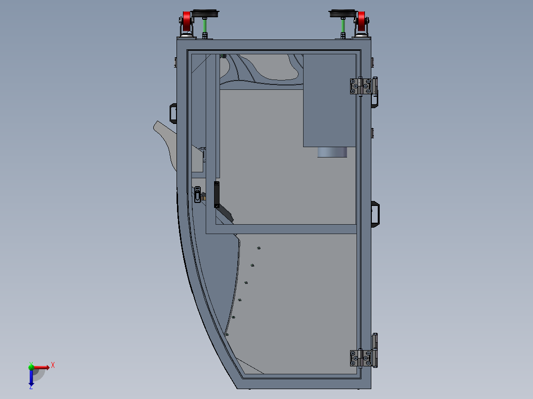 铜线分离设备机壳俯视图