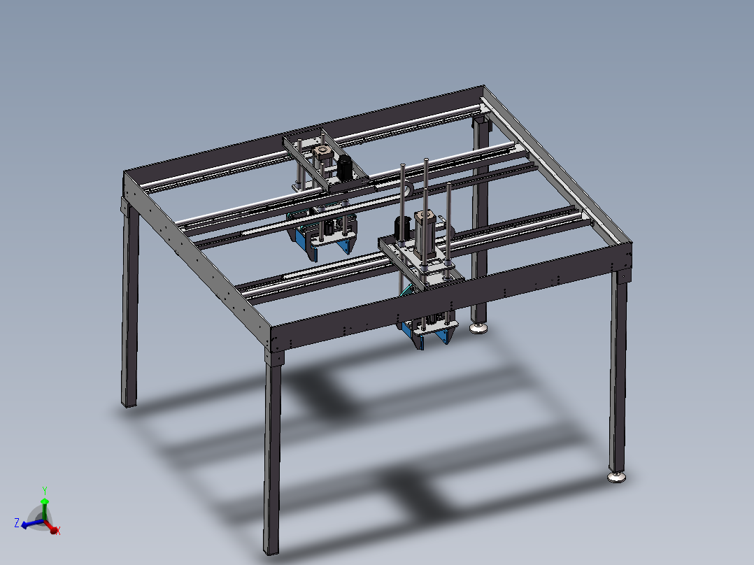 龙门架双机械手sw18可编辑