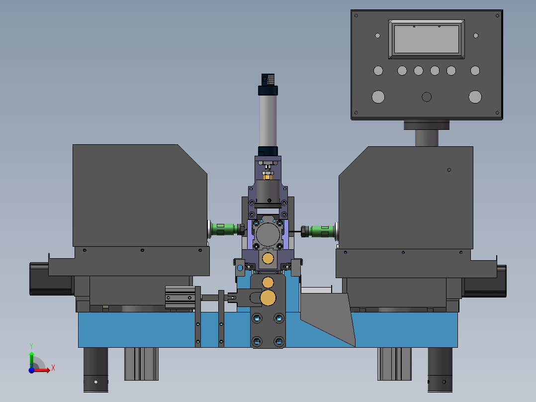 半自动表盘钻孔机sw18可编辑前视图