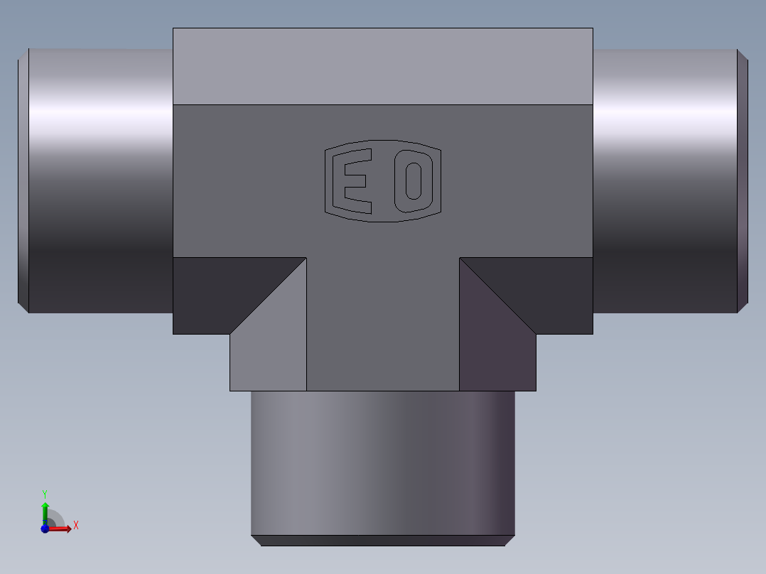AC+AD 三通接头 T、AD-24前视图