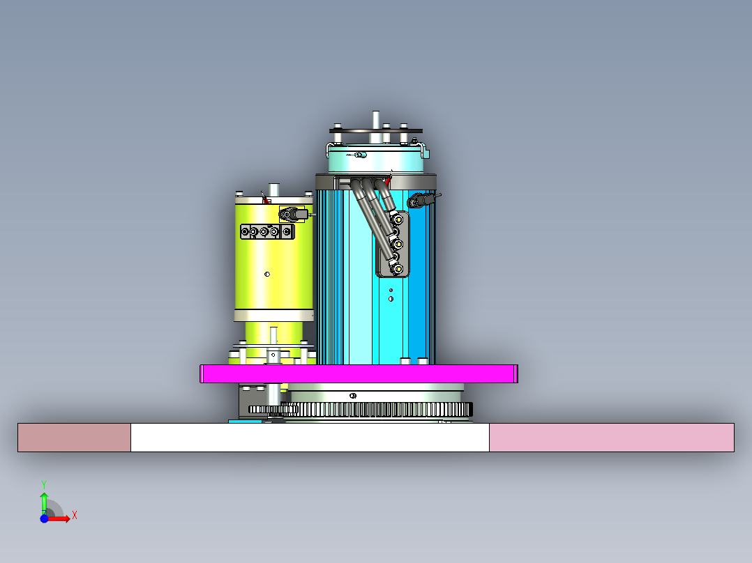 六边形非标转盘设备设计前视图
