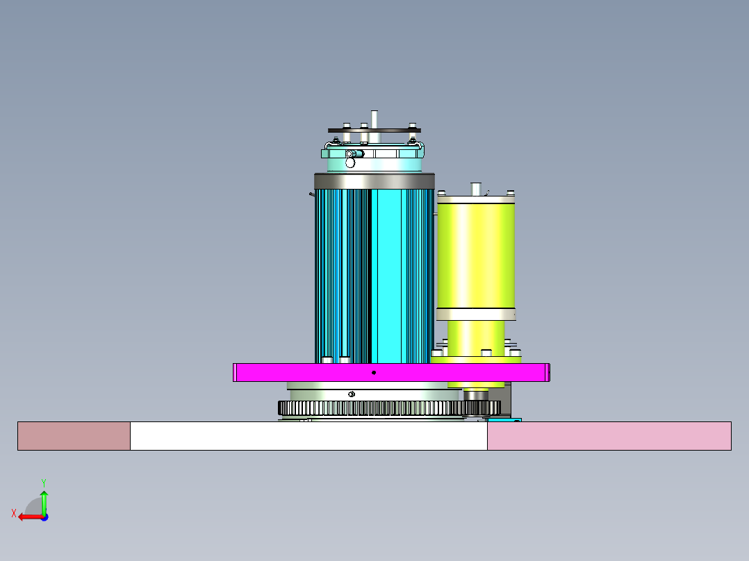 六边形非标转盘设备设计后视图