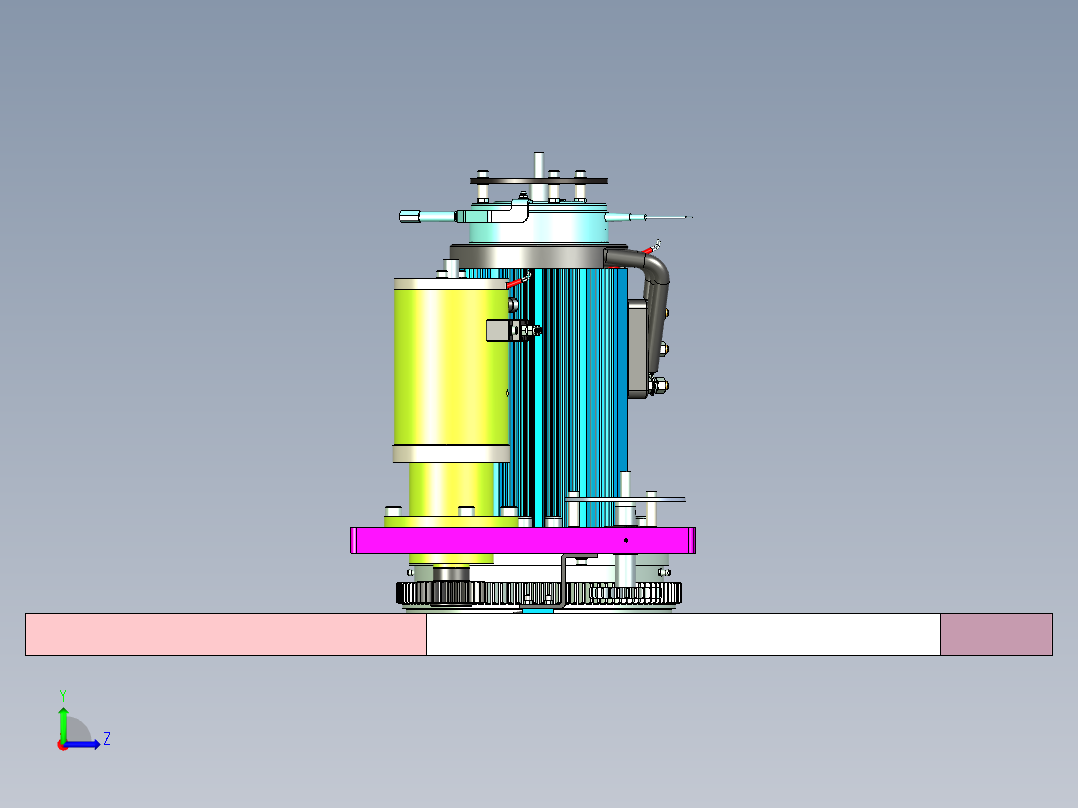 六边形非标转盘设备设计左视图