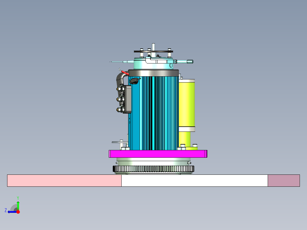 六边形非标转盘设备设计右视图