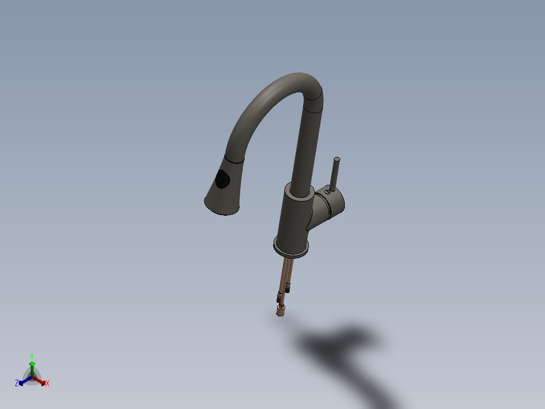 水龙头 花洒(35)正等轴测图