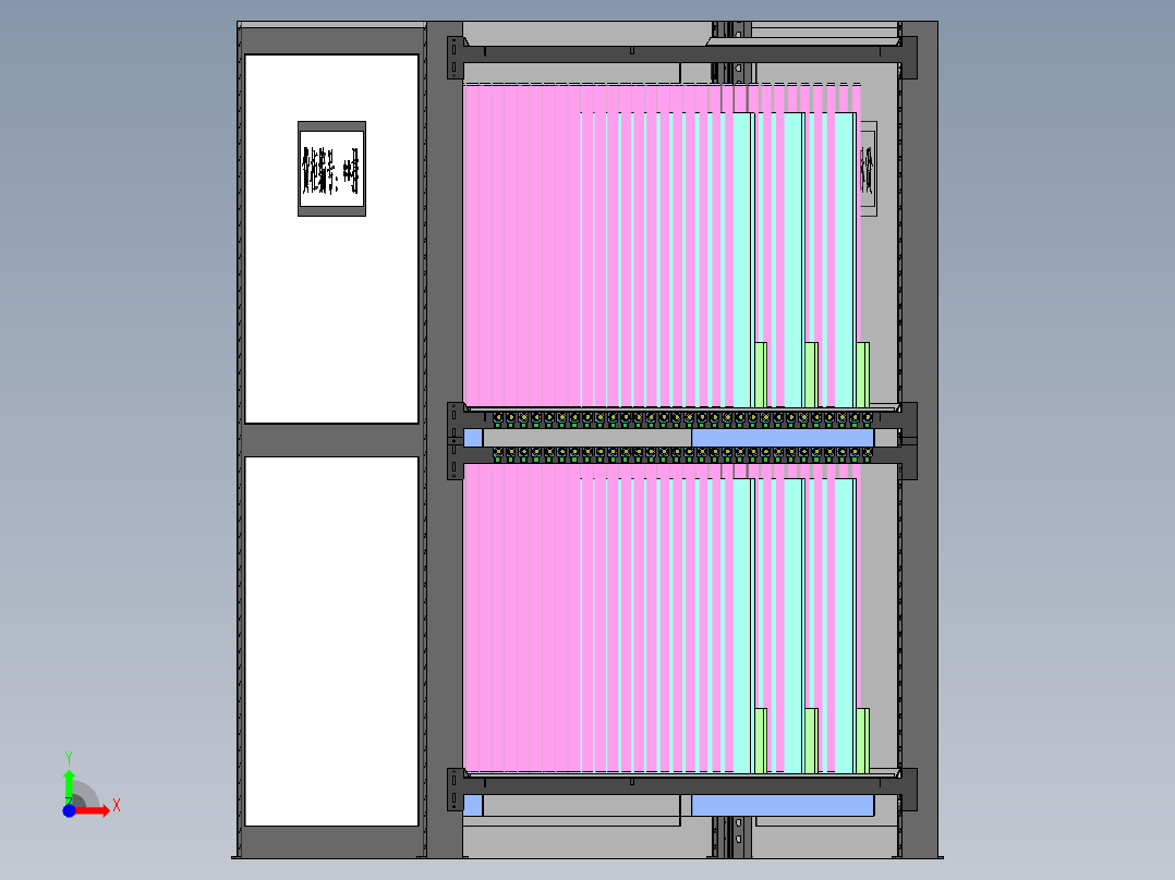 货架、仓储玻璃存储柜前视图