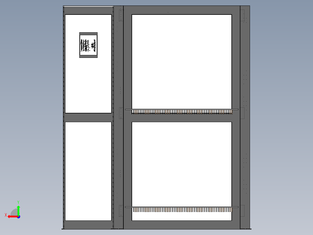货架、仓储玻璃存储柜后视图