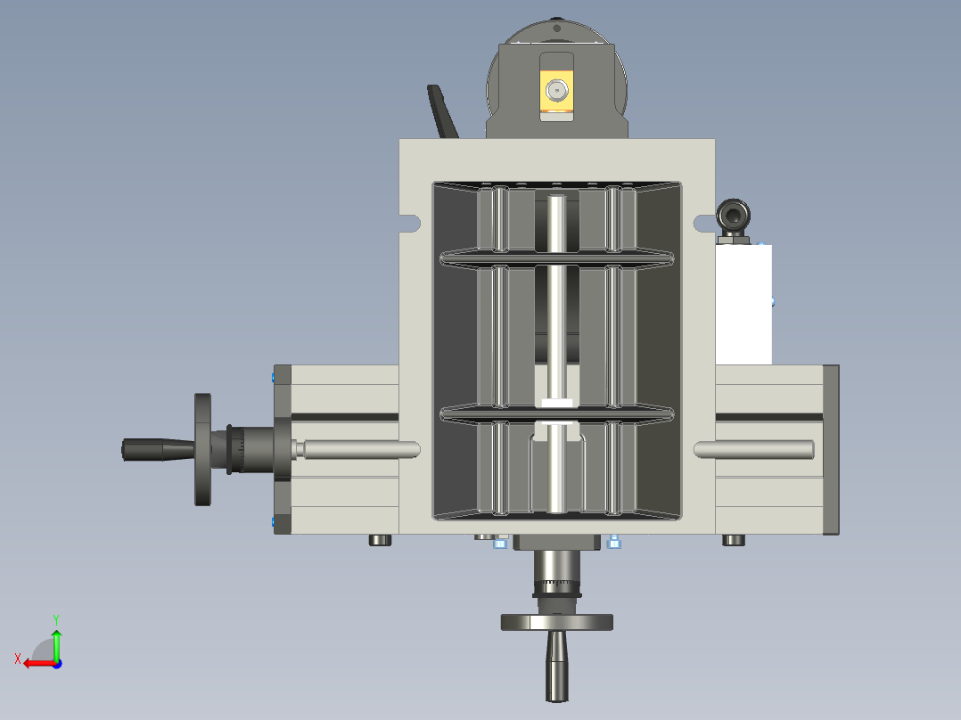 小型台式钻铣床后视图
