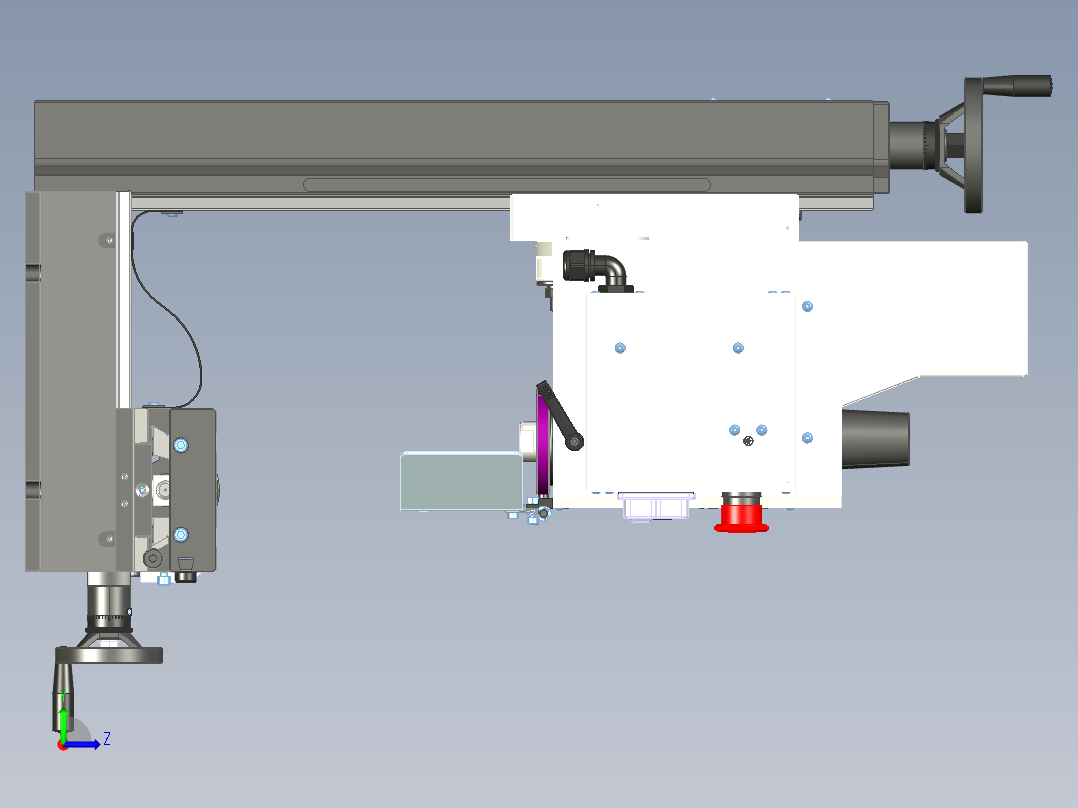 小型台式钻铣床左视图