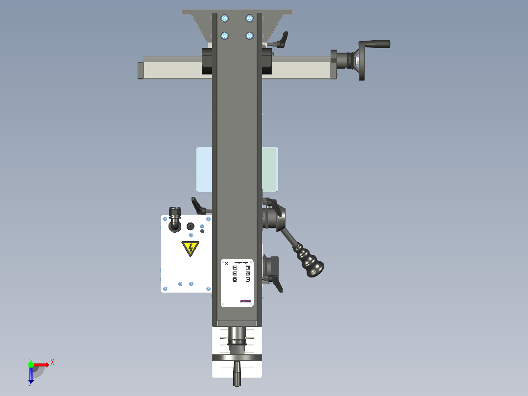 小型台式钻铣床俯视图