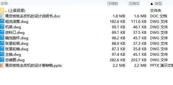 青皮核桃去皮机的设计含8张CAD图